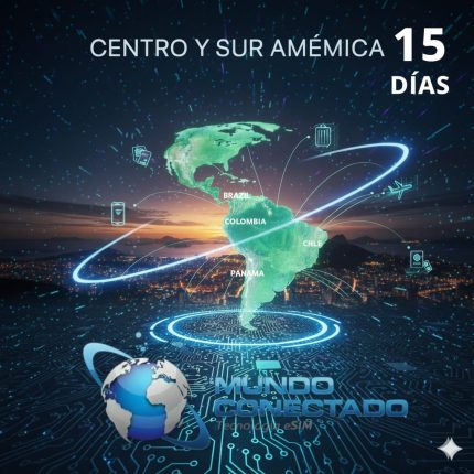 CENTRO Y SUR AMERICA 20 PAISES 3GB FINALIZADO POR 15 DIAS