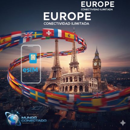 Europe 43 paises 500Mb Diarios + Ilimitado 512Kbps por 15 dias